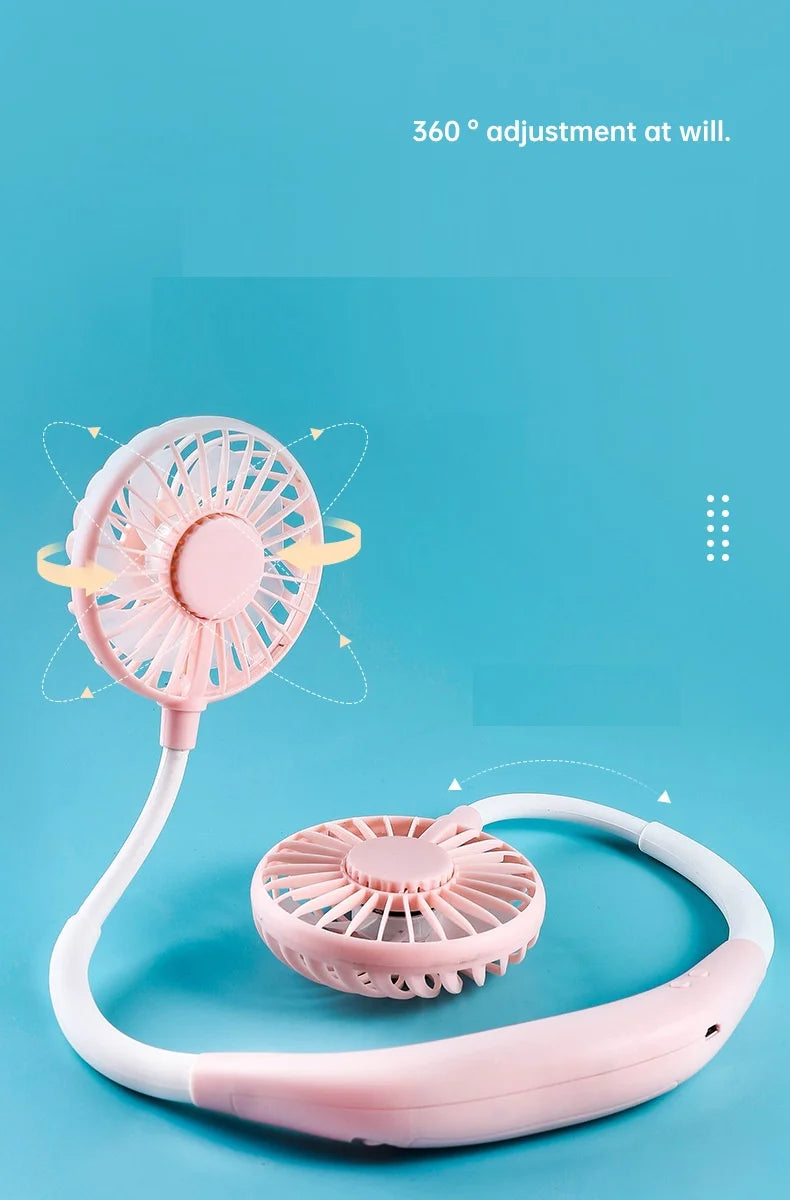 USB Fan With Aromatherapy diffuser Portable Electric Fan Mini Cooling fan Rechargeable Hanging Neck Fan With Light
