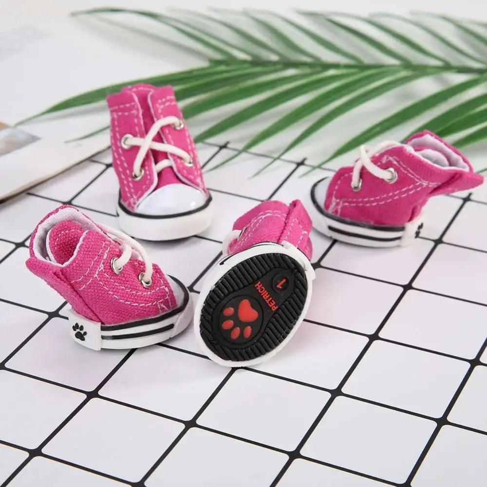 High Quality 4PCS/Set Pet Shoes Waterproof with Adjustable Drawstring Puppy Pet Dogs Boots Cute Breathable Pet Supplies Pets