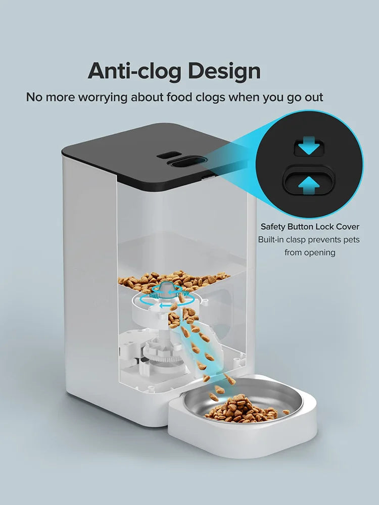 WiFi Smart Pet Feeder - 6L Capacity with Stainless Steel Bowls
