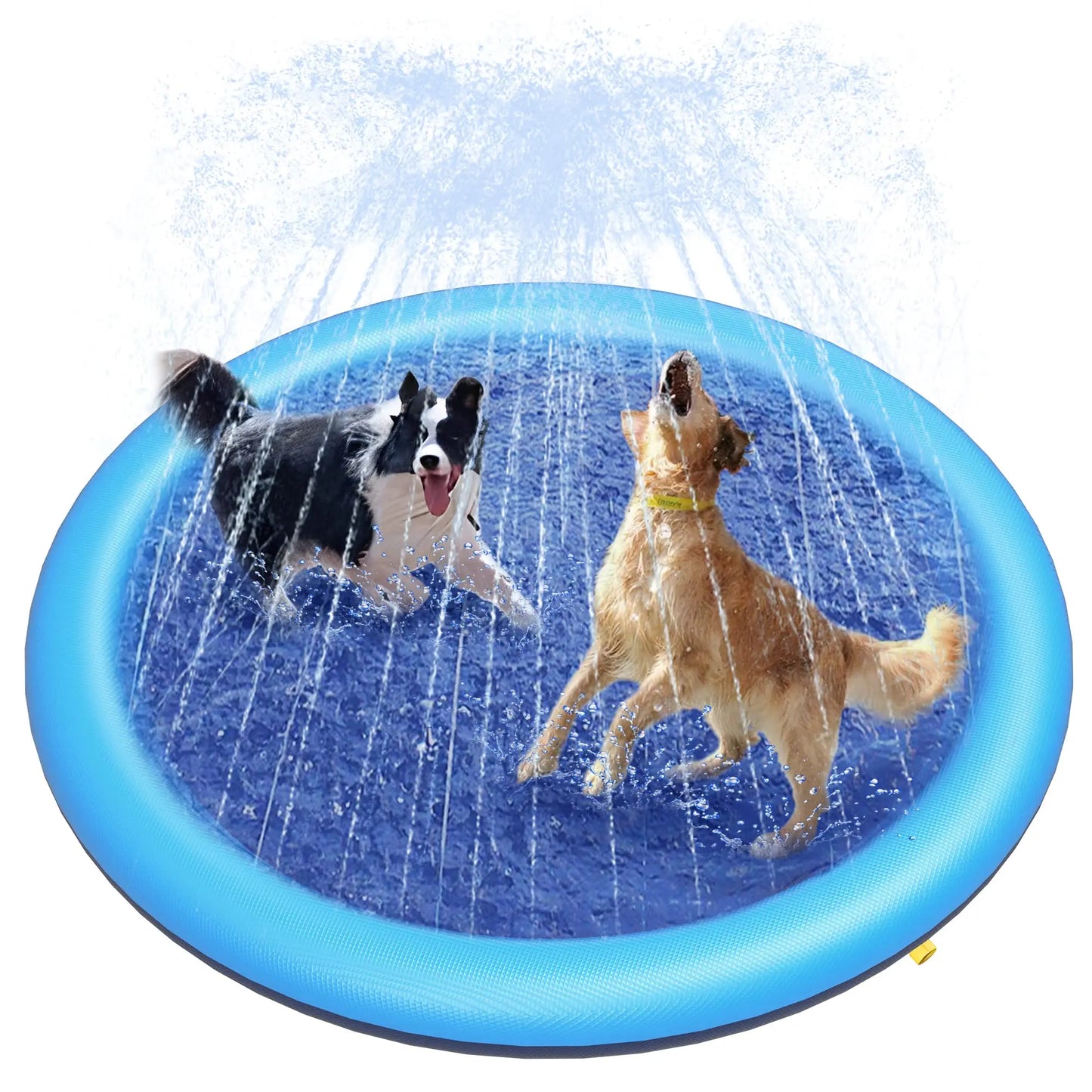 Dog Pool 59” Anti-Slip Dog Pools for Large Dogs 0.58 mm Thick Dog Splash Pool Summer Water Toy
