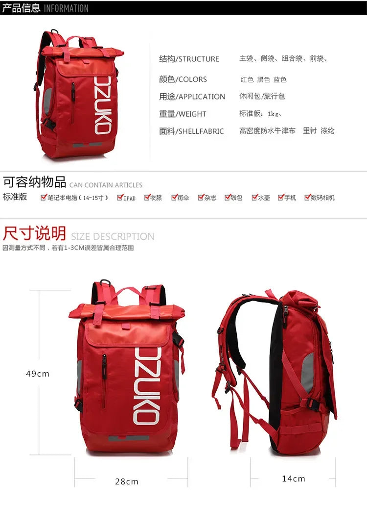 OZUKO Schoolbag for Teenager 15.6 inch Laptop Water Backpack 49*28*14 Men Student Backpacks Male Travel Mochila Fashion