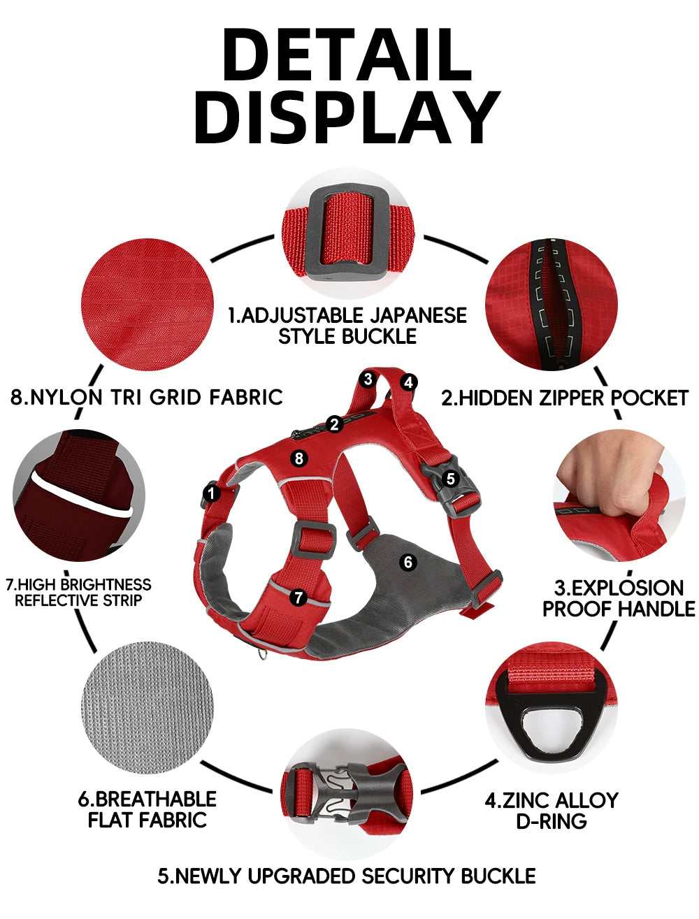 Anti-escape Pet Dog Vest Harness Reflective Adjustable Arn s Para Perros For Medium Large Dogs