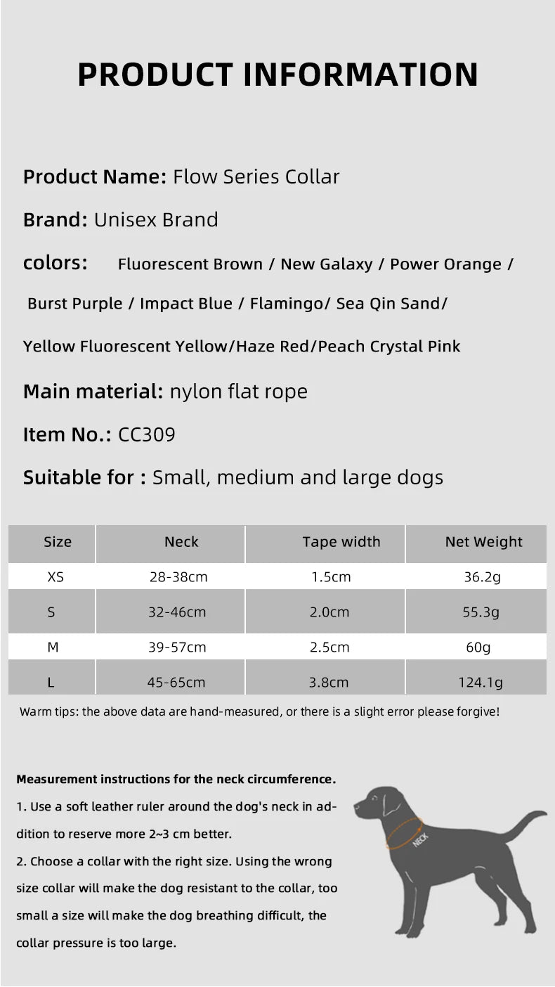 Adjustable Puppy Dogs Collar Medium Large For Dog Choker Ring Durable Reflective Nylon Pet Cat Collar Breathable Bulldog Harness