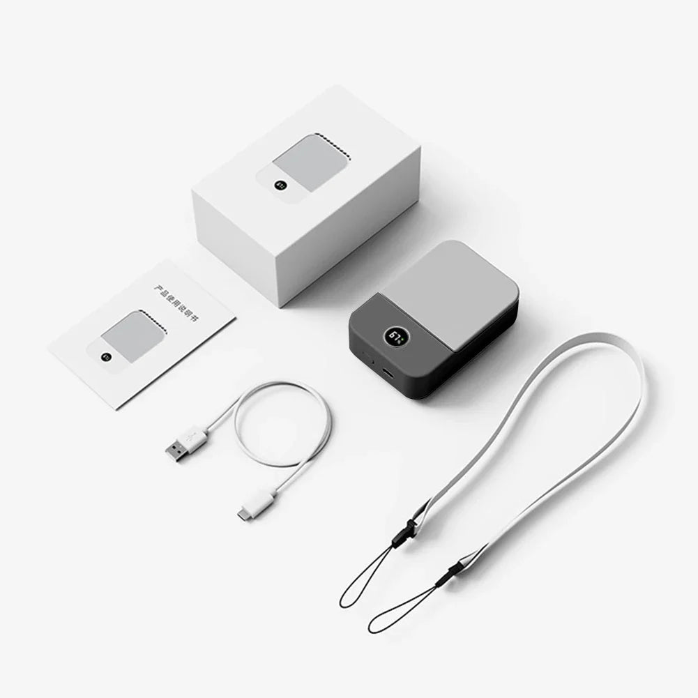 Portable USB Rechargeable 3 Speed Mute Personal Waist Clip on Summer Air Cooler Mini Digital Display Hanging Neck Fan