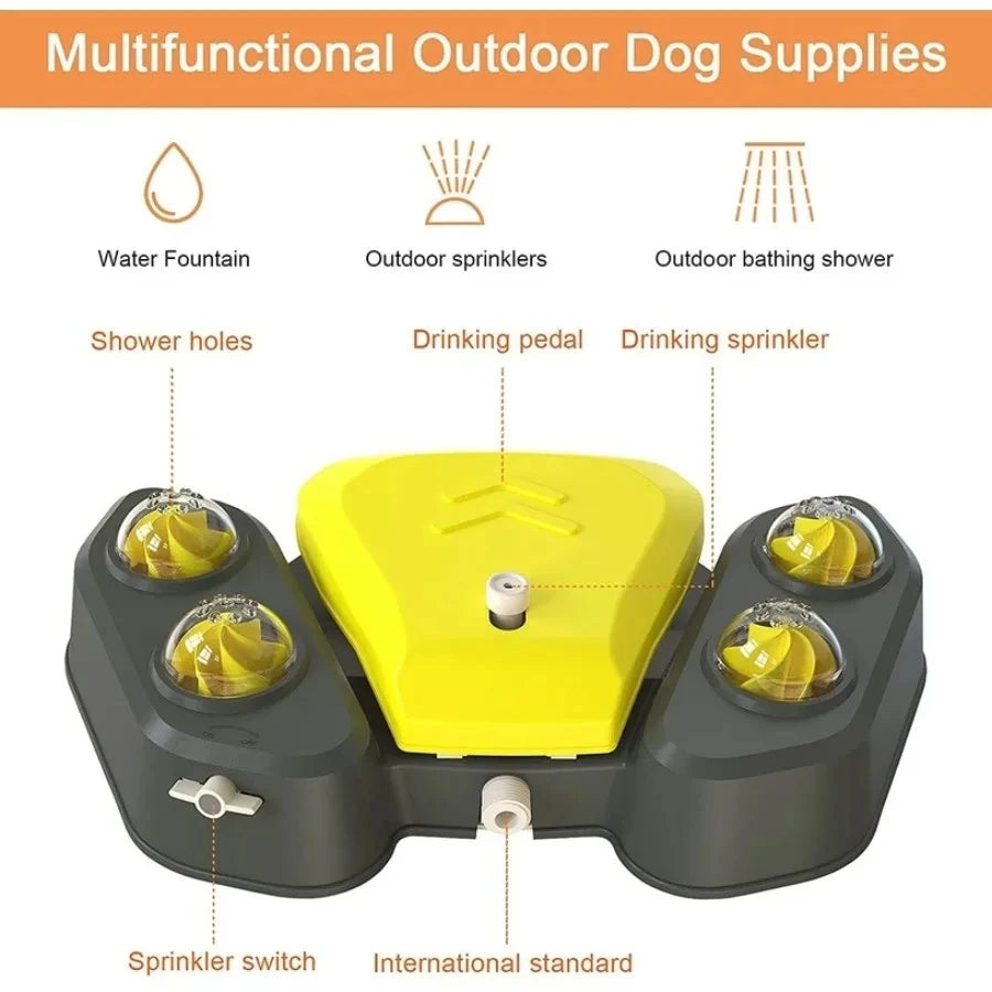Dog Water Sprinkler Toy, Outdoor Splash Pad Puppy Drinking Dispenser, Interactive Dog Toys