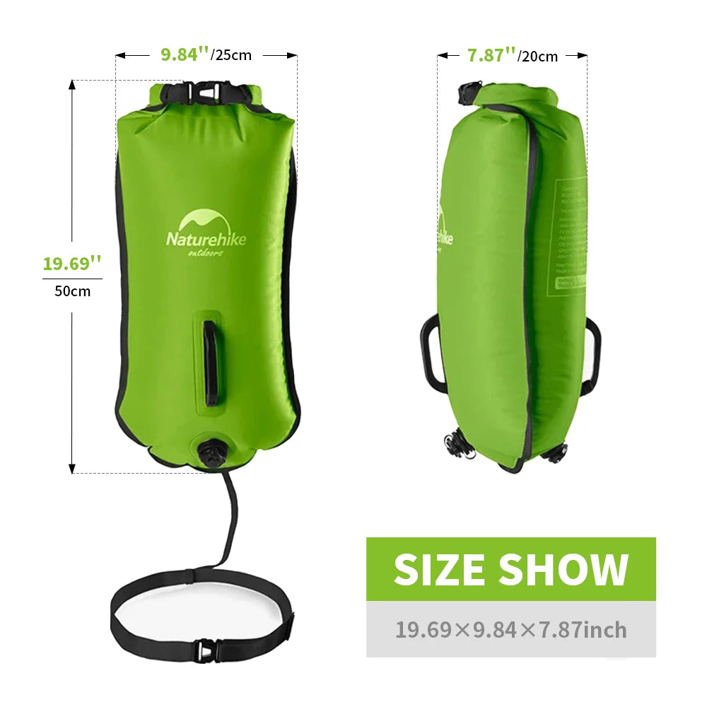 Naturehike Inflatable Open Swimming Buoy Tow Float Dry Bag Double Air Bag Swimming Bag Beach Water Sports Storage Dry Bag