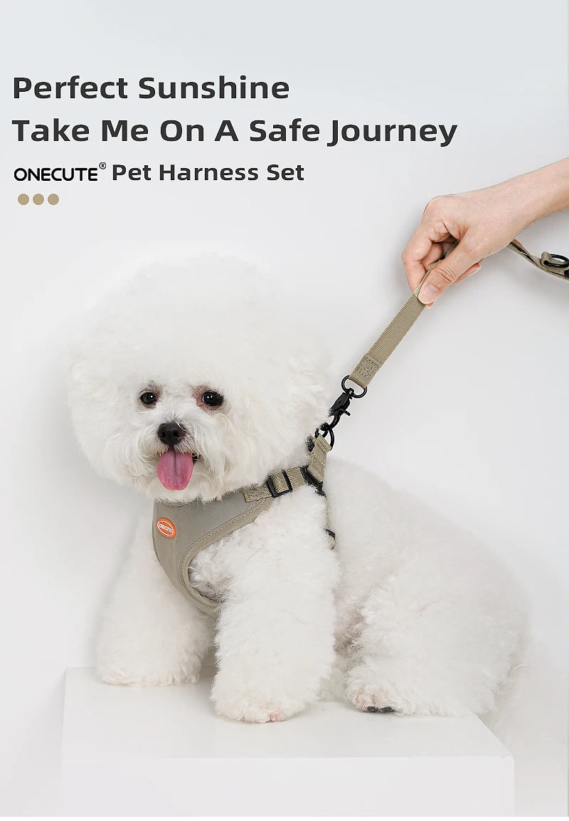 ONECUTE Handsfree Pet Dog Puppy Harness with Adjustable Traction Rope Cat Breathable and Not Tight
