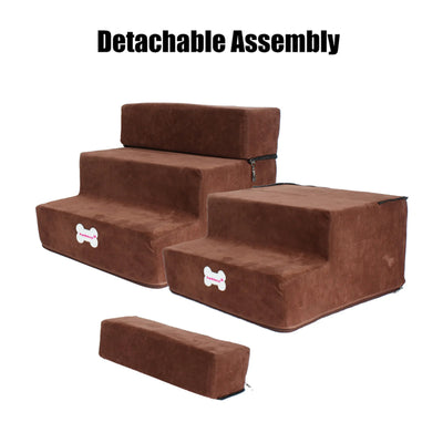 30cm High Detachable Dog Steps Pet Dog Stairs Step Cat Stairs 2 Story Staircase Assembly Removable Wash Stairs Ladder Dog Stairs