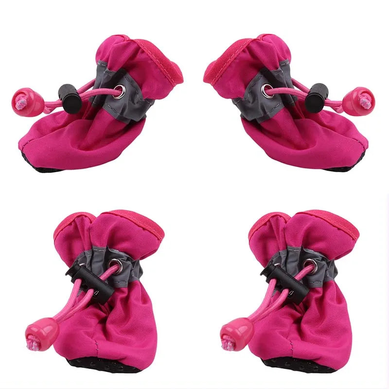 New 4pcs Pet Dog Shoes Anti-slip Rain Snow Boot Thick Warm For Small Cats Dogs Puppy Dog Socks Booties