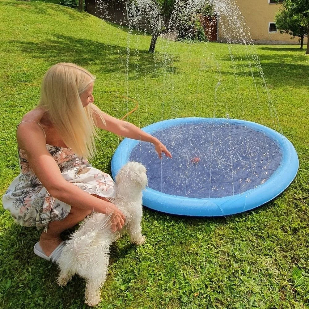 100-200cm Pet Sprinkler Pad Play Cooling Mat Swimming Pool Inflatable Water Spray Pad Mat Tub Summer Cool Dog Bathtub for Dogs