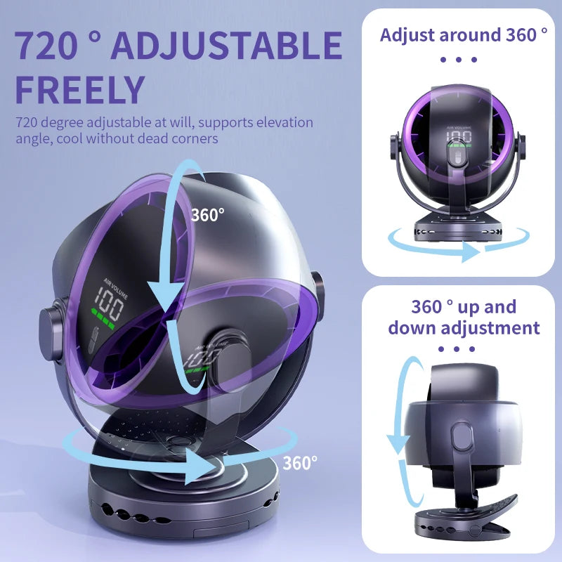 Electric Fan Clip Small Fan USB Charging Fan Turbine High Speed Office Wall Mounted Fan Desktop Desktop 8 Inch Small Fan