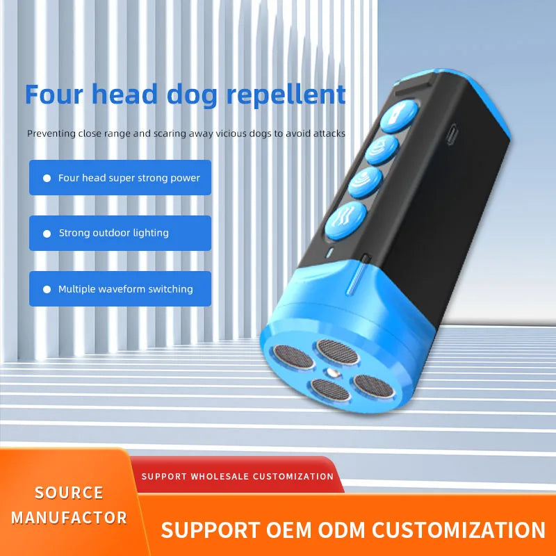 IPetDog Adjustable 4 Mode Ultrasonic Bark Control Device Orange Dog Barking Stopper Propeller Pet Deterrent Dog Training