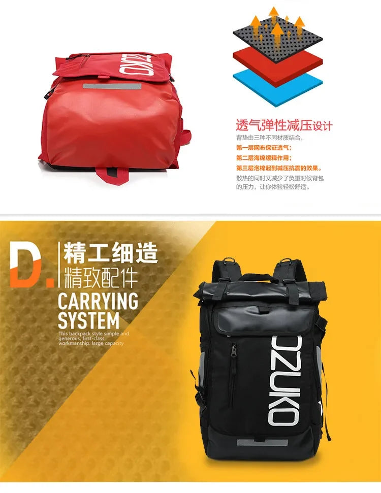 OZUKO Schoolbag for Teenager 15.6 inch Laptop Water Backpack 49*28*14 Men Student Backpacks Male Travel Mochila Fashion