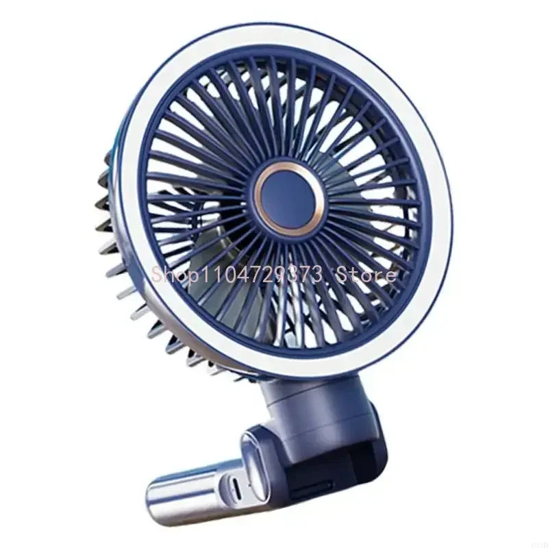 Rechargeable Clip On Fan USB Powered Foldable Cooling With LED Night Light 3 Speeds for Office Camping Adjustable Cooling Device