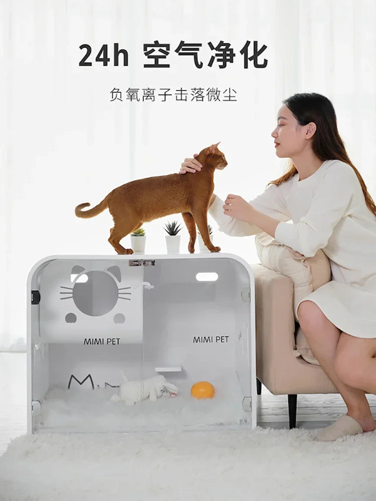 Smart Pet Dog Cage Cat Cage Small Solid Wood Cat Villa Household Cat Nest Universal Cabinet Dog Nest