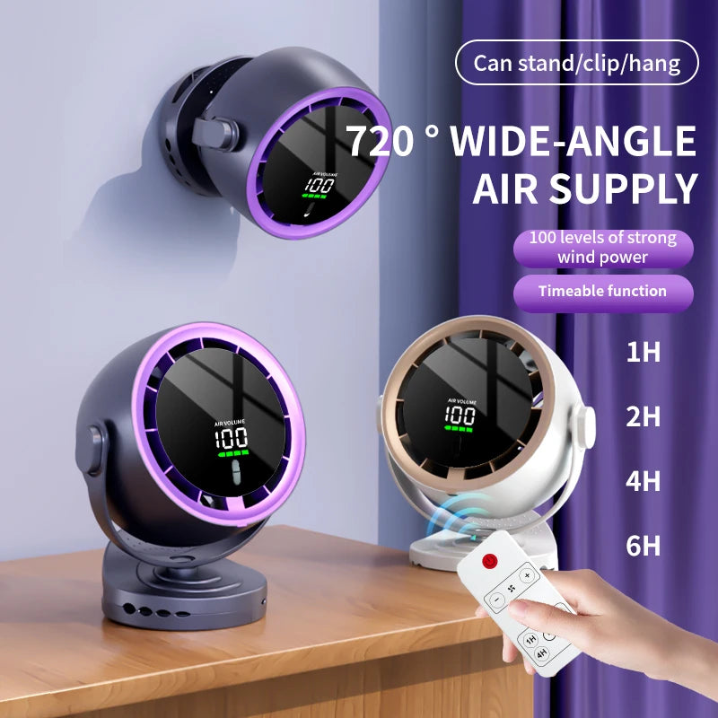 Electric Fan Clip Small Fan USB Charging Fan Turbine High Speed Office Wall Mounted Fan Desktop Desktop 8 Inch Small Fan