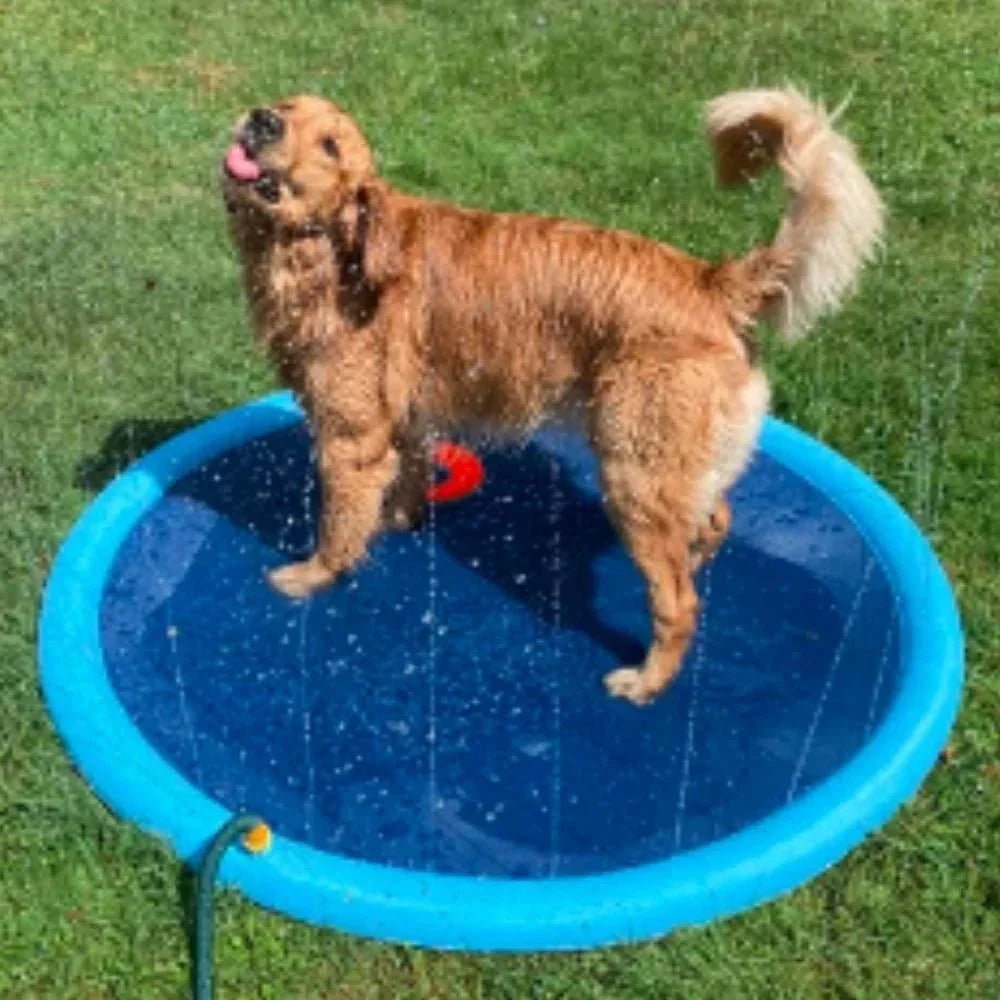 100-200cm Pet Sprinkler Pad Play Cooling Mat Swimming Pool Inflatable Water Spray Pad Mat Tub Summer Cool Dog Bathtub for Dogs