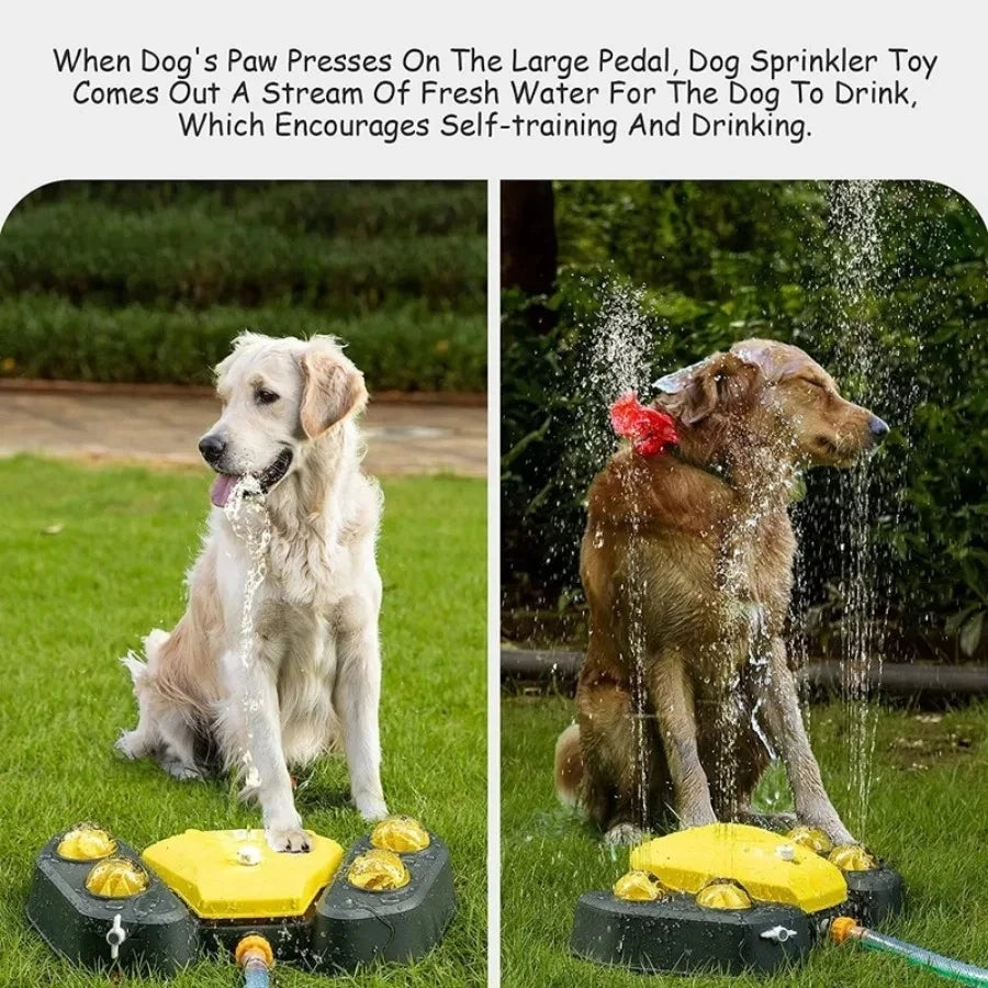 Dog Water Sprinkler Toy, Outdoor Splash Pad Puppy Drinking Dispenser, Interactive Dog Toys