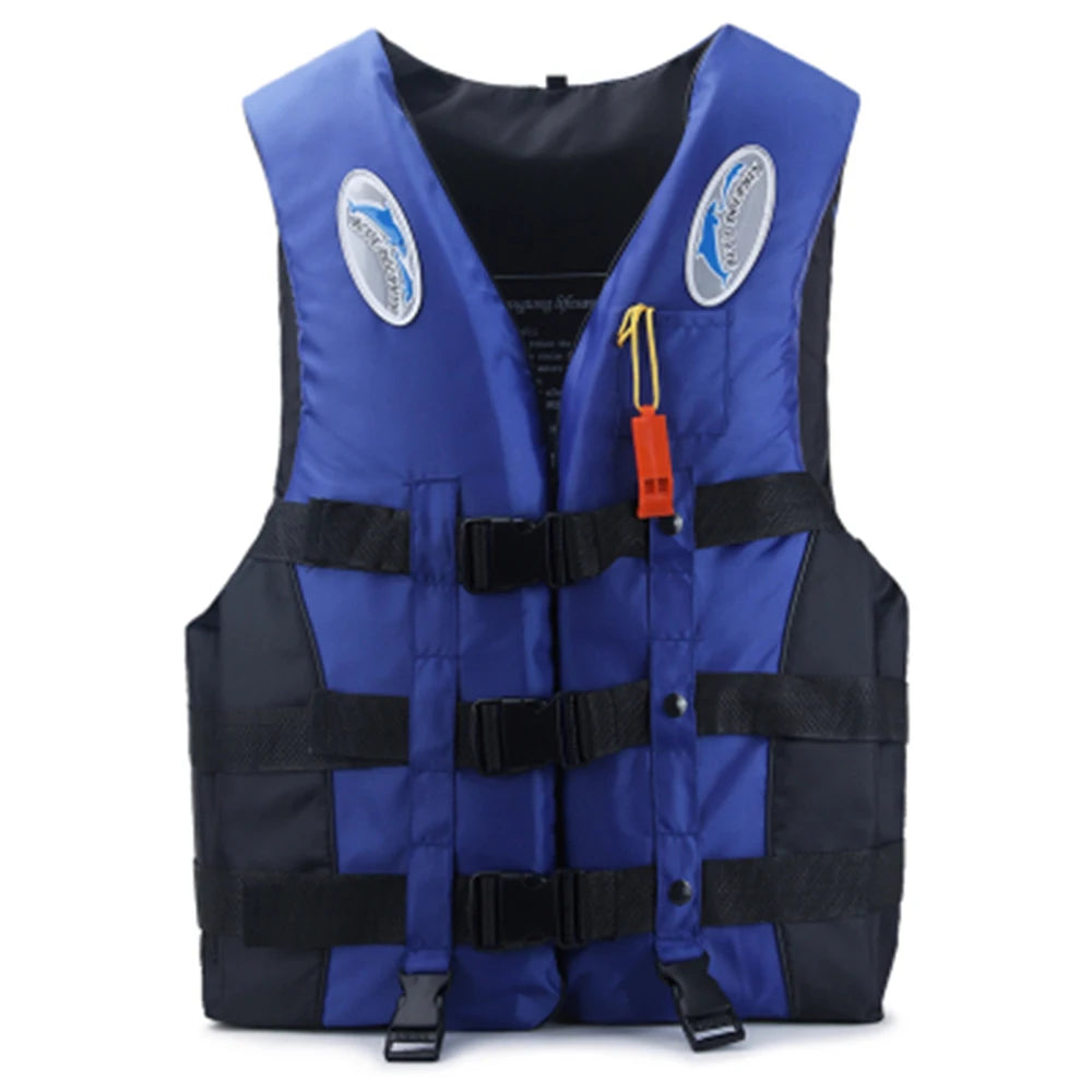 Outdoor Adult Swimming Life Jacket Adjustable Buoyancy Survival Suit Polyester Children Life Vest With Whistle