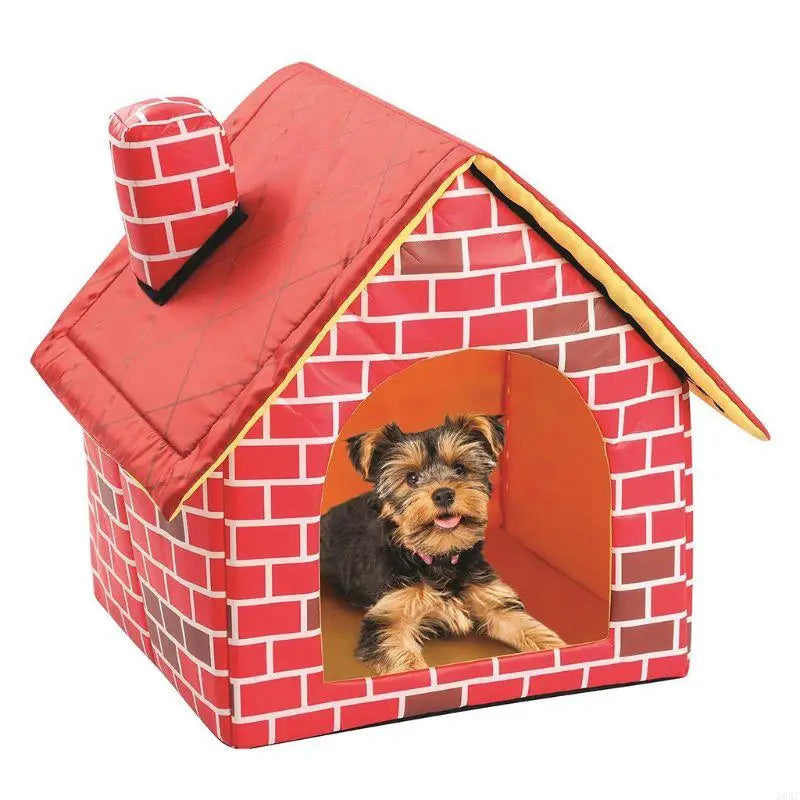 N84C Foldable for Cat Dog House Washable Puppy Bed Pet Dog Tent Cozy Dog Igloo with M