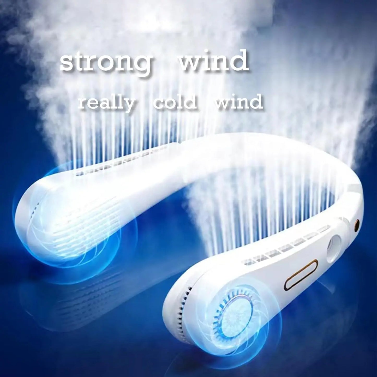 【2023 New】New Portable All Angles Neck Fan, Hands Free Bladeless Fan, Wearable with Headphone Design,Rotatable hanging neck