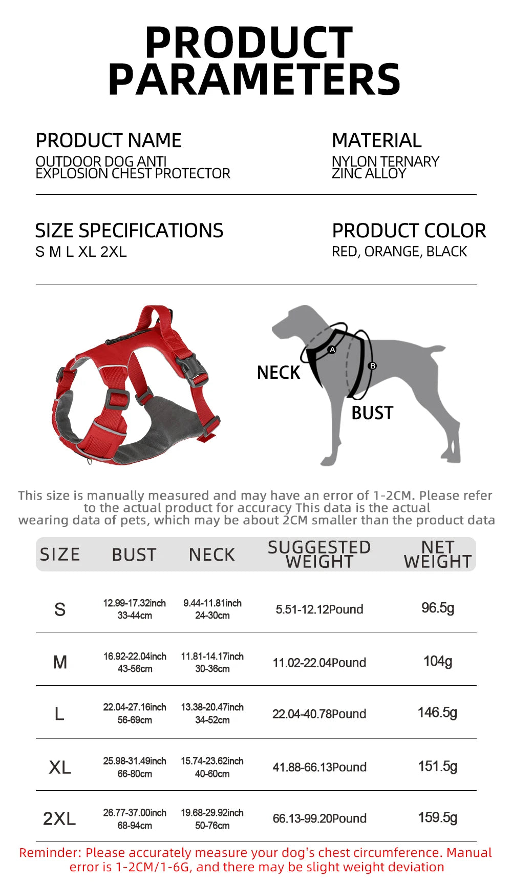 Anti-escape Pet Dog Vest Harness Reflective Adjustable Arn s Para Perros For Medium Large Dogs