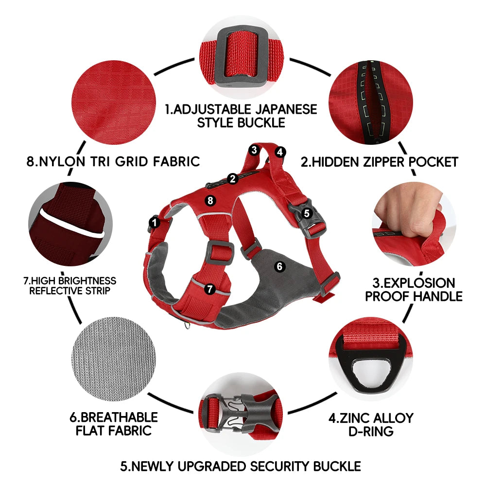 Anti-escape Pet Dog Vest Harness Reflective Adjustable Arn s Para Perros For Medium Large Dogs