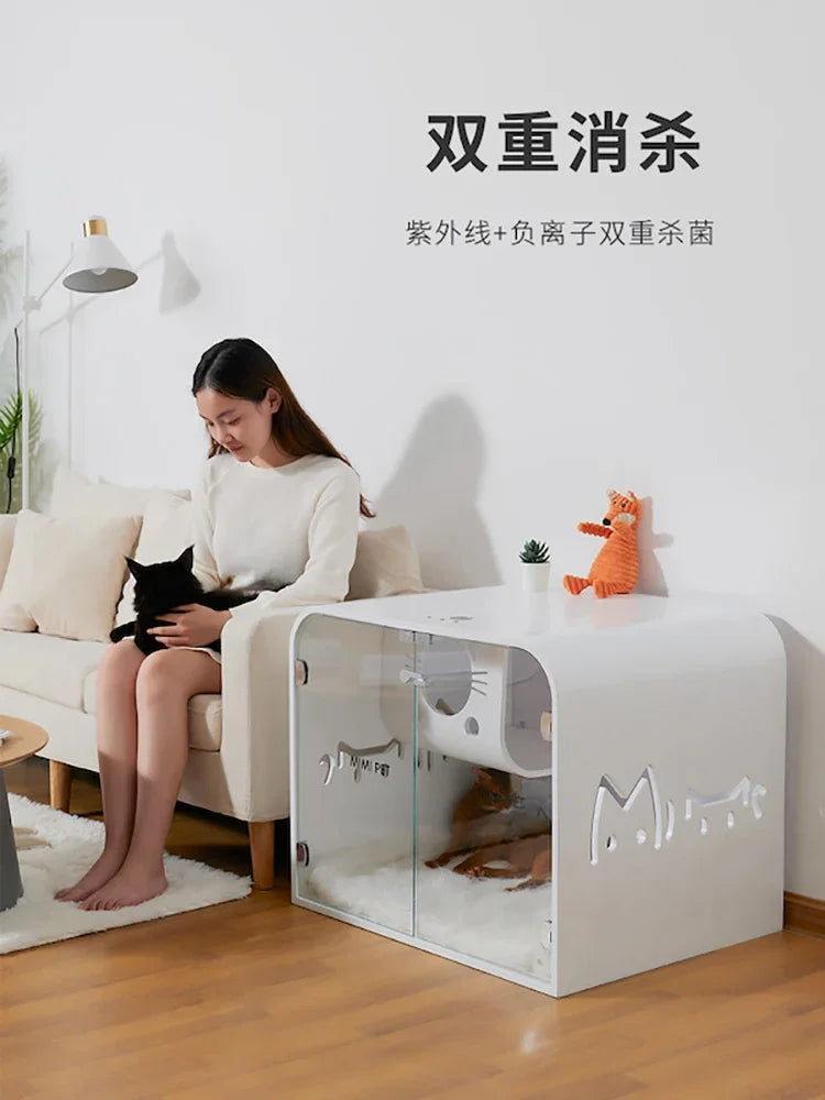 Smart Pet Dog Cage Cat Cage Small Solid Wood Cat Villa Household Cat Nest Universal Cabinet Dog Nest