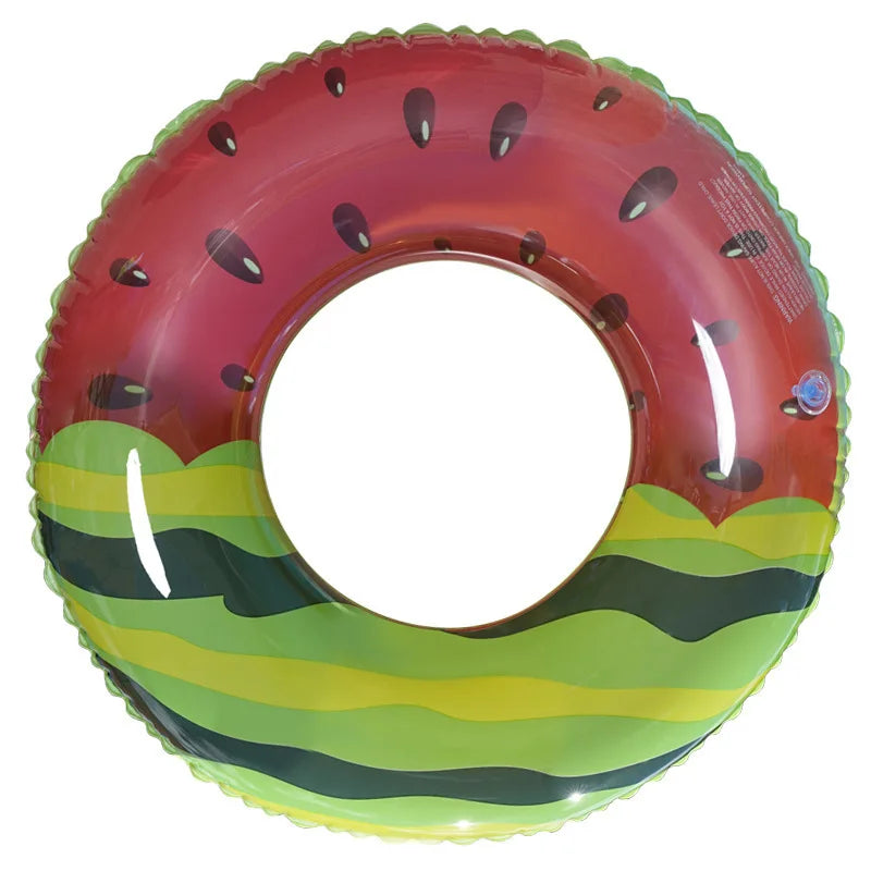 PVC Thickened Inflatable Adults Swimming Ring Fruit Lemon Swim Circle Pool Float Summer Beach Party Floating Circle on Water