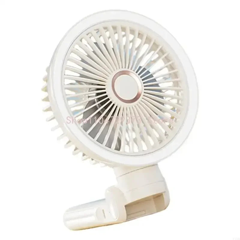 Rechargeable Clip On Fan USB Powered Foldable Cooling With LED Night Light 3 Speeds for Office Camping Adjustable Cooling Device