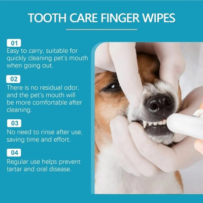 50pcs Pet Teeth Care Finger Wipes Daily Use Dog Cats Dental Care Finger Sleeves .Y5GA