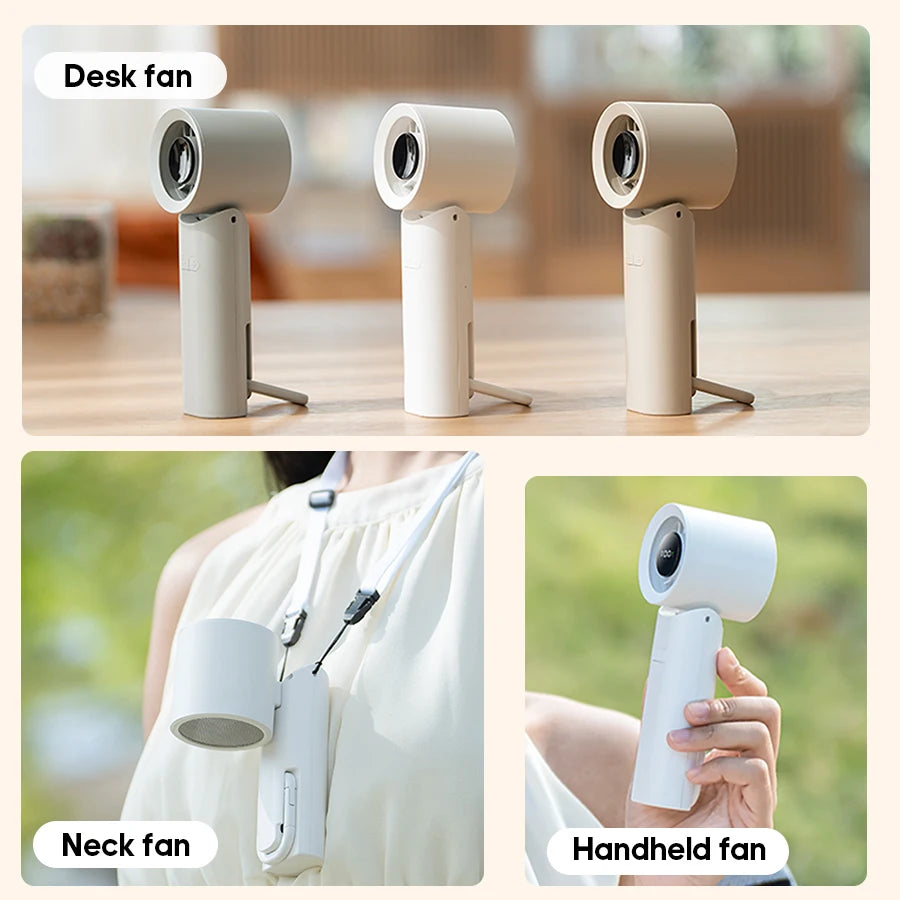 New Portable Foldable Handheld Fan 100 Speed with LED Digital Display 2000mAh Multi-angle Adjustable Turbo Fan for Home Outdoor