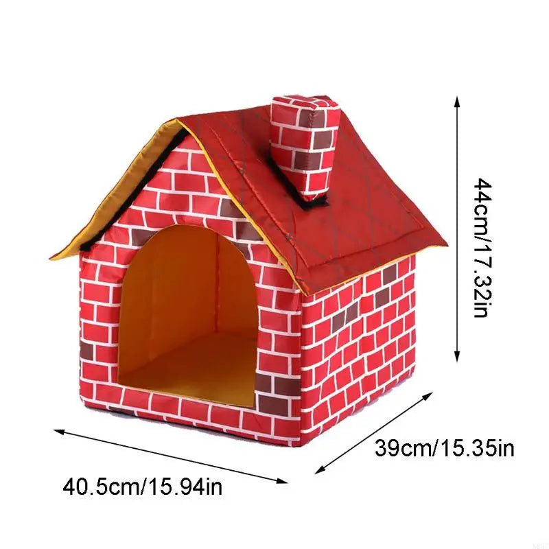 N84C Foldable for Cat Dog House Washable Puppy Bed Pet Dog Tent Cozy Dog Igloo with M