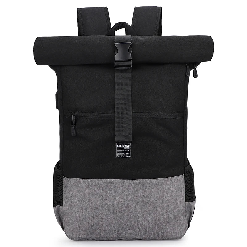 EverVanz Rolltop Backpack, Daypack With Compartment For 12 - 17 inch Laptop, Waterproof And Anti-Theft