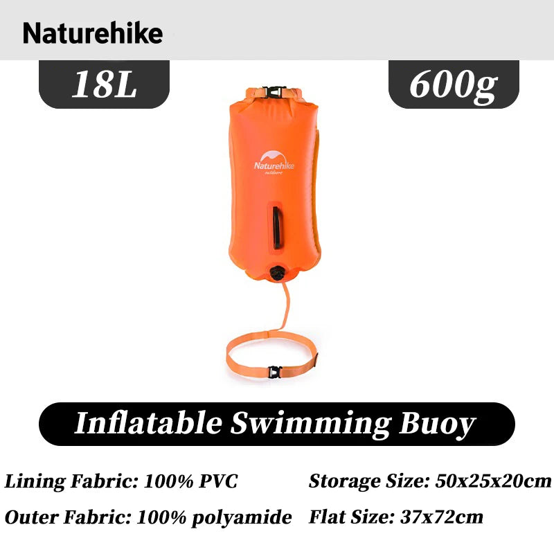 Naturehike Inflatable Open Swimming Buoy Tow Float Dry Bag Double Air Bag Swimming Bag Beach Water Sports Storage Dry Bag
