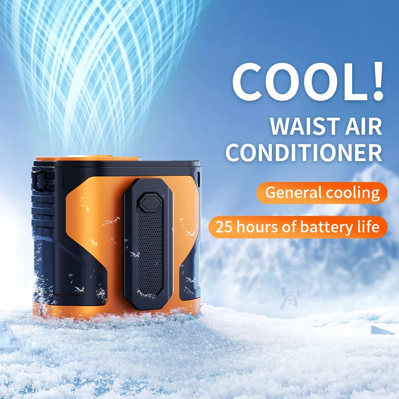 Waist-hanging Fan 100-level Adjustable Portable Waist-clip Outdoor Construction Site Cool Down USB Charging Mini Neck Fan