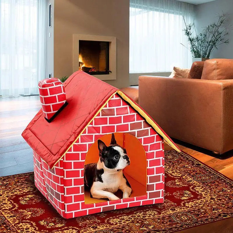 N84C Foldable for Cat Dog House Washable Puppy Bed Pet Dog Tent Cozy Dog Igloo with M