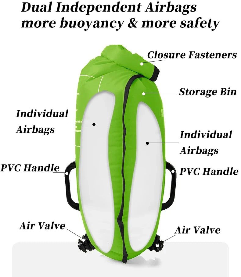 Naturehike Inflatable Open Swimming Buoy Tow Float Dry Bag Double Air Bag Swimming Bag Beach Water Sports Storage Dry Bag