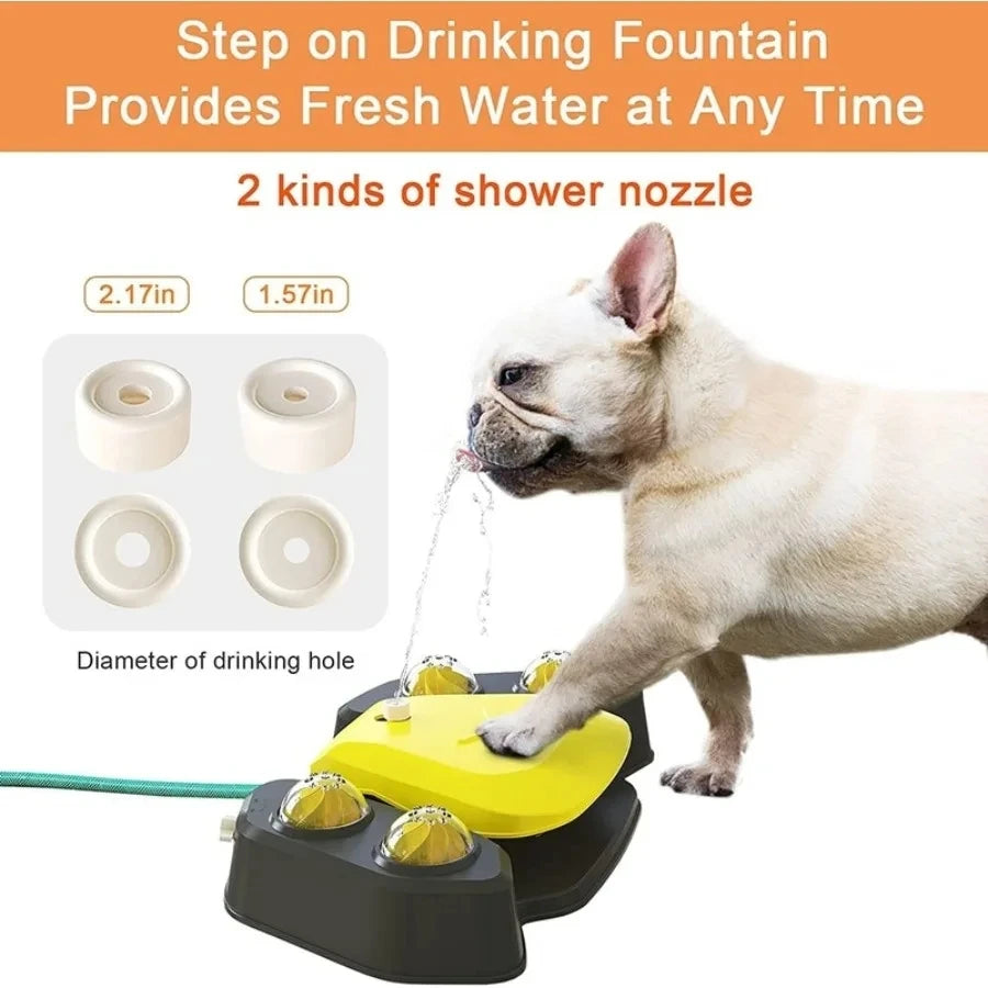 Dog Water Sprinkler Toy, Outdoor Splash Pad Puppy Drinking Dispenser, Interactive Dog Toys
