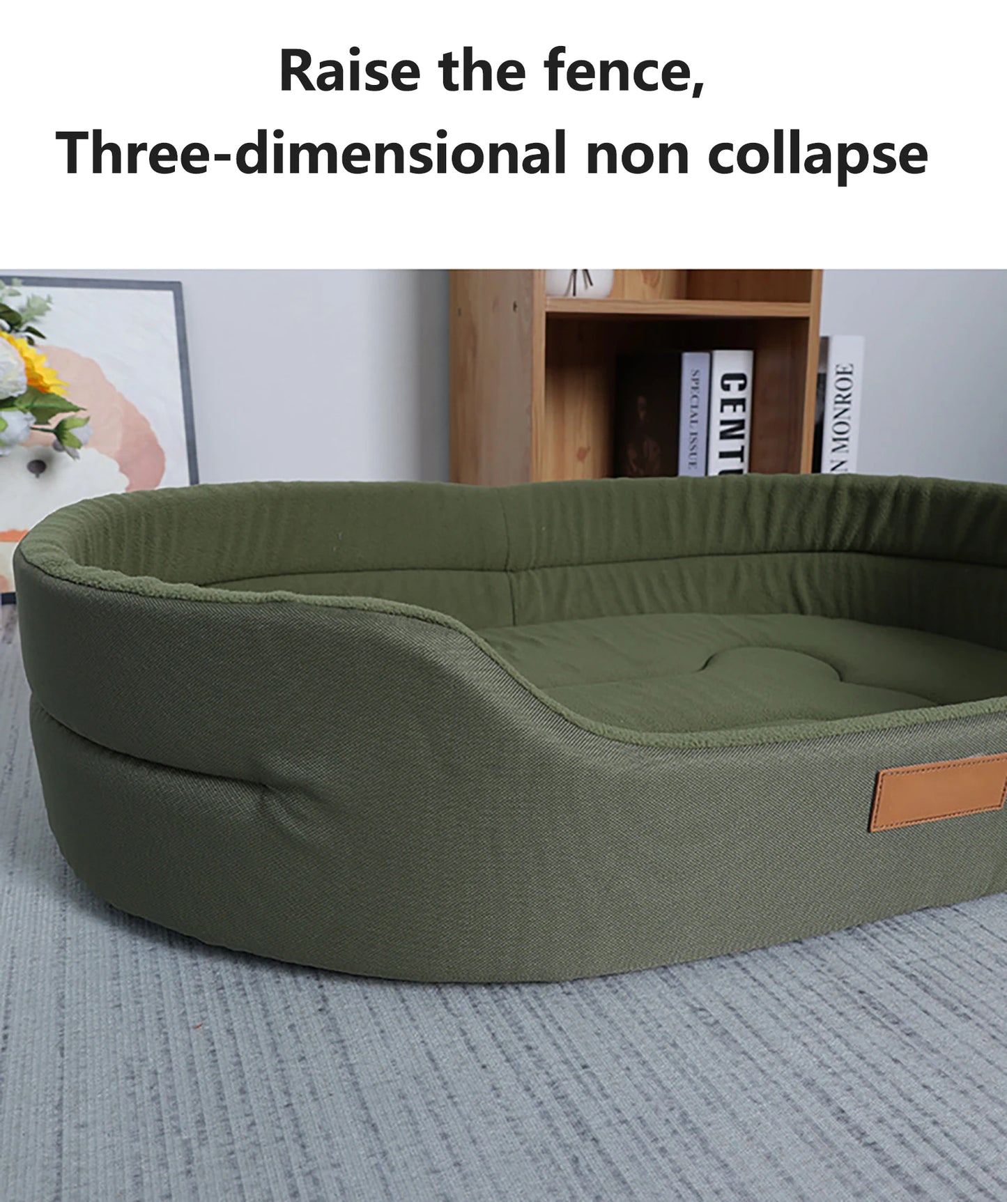 Polar Fleece Dog Bed Waterproof 600D Oxford Cloth and Winter Warm Polar Fleece Double Sided Available Suitable for All Seasons
