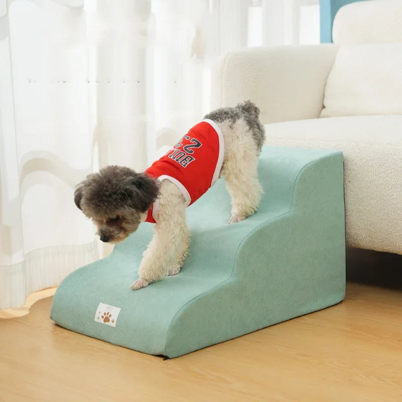 Pet 3 Step Stair Dog/Cat Ramp Ladder High Elasticity Sponge Dogs Sofa Removable and Washable Training Pet Non-Slip Ramp Stairs