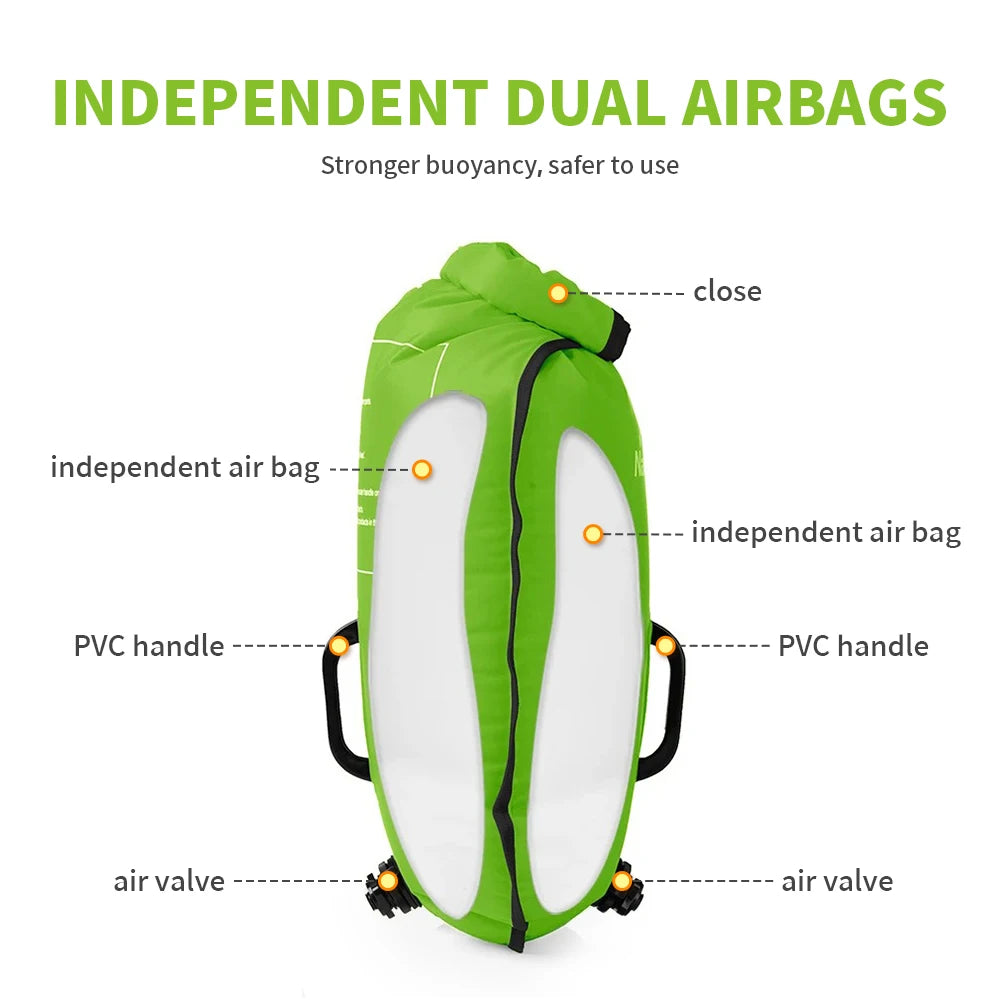 Naturehike Inflatable Open Swimming Buoy Tow Float Dry Bag Double Air Bag Swimming Bag Beach Water Sports Storage Dry Bag