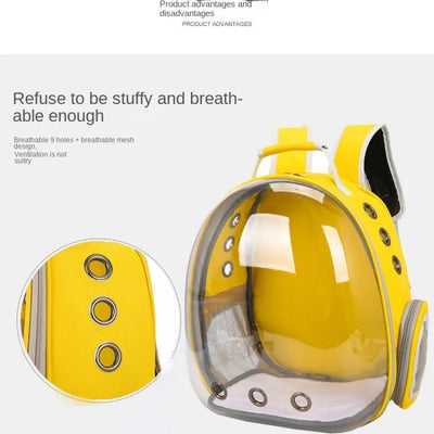 Airline Approved Pet Backpack - Transparent Space Capsule