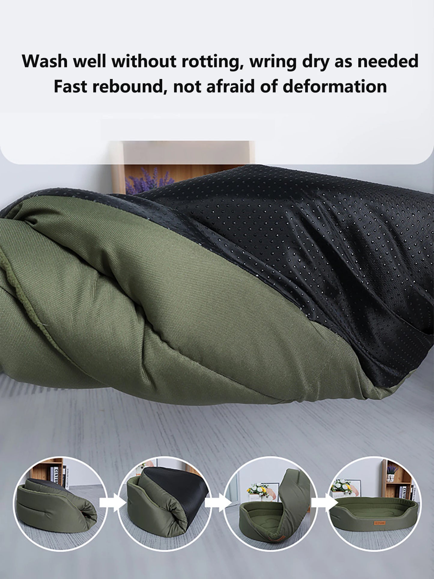 Polar Fleece Dog Bed Waterproof 600D Oxford Cloth and Winter Warm Polar Fleece Double Sided Available Suitable for All Seasons