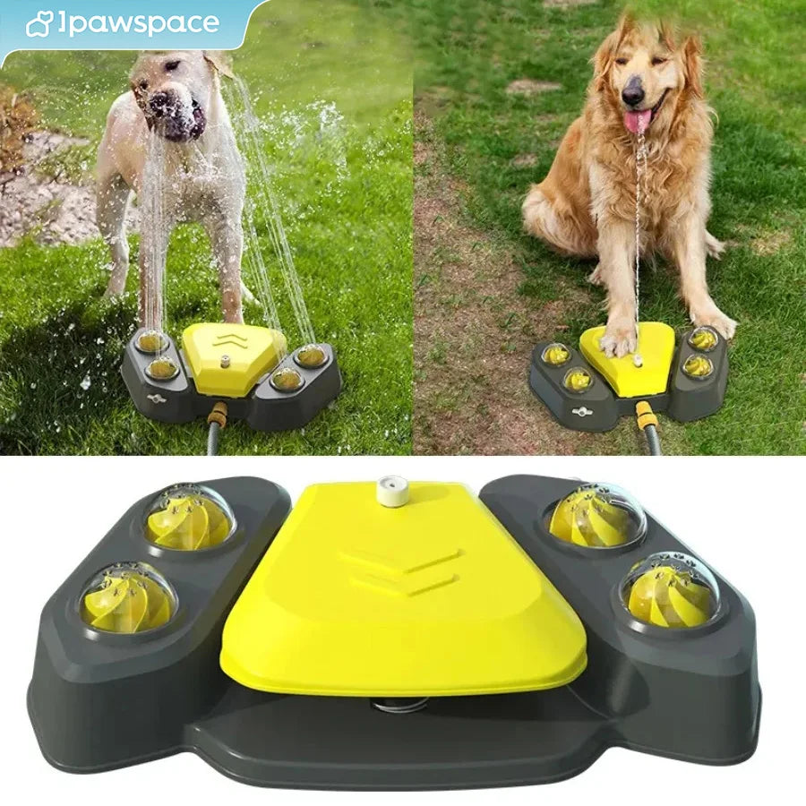 Dog Water Sprinkler Toy, Outdoor Splash Pad Puppy Drinking Dispenser, Interactive Dog Toys
