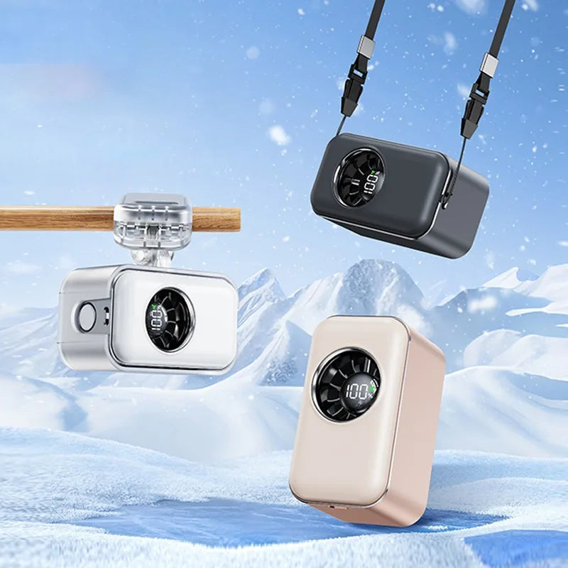 Eary Portable Handheld Mini Clip-On Fan for Umbrella 100 Speed 2000mAh Recharge Quiet Small Fan With Lanyard Fits 0-30mm Handle