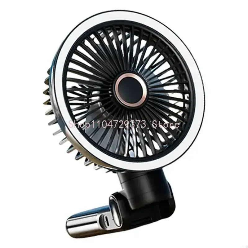 Rechargeable Clip On Fan USB Powered Foldable Cooling With LED Night Light 3 Speeds for Office Camping Adjustable Cooling Device