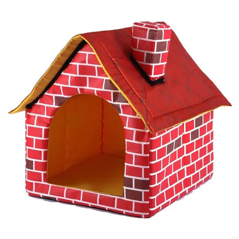 N84C Foldable for Cat Dog House Washable Puppy Bed Pet Dog Tent Cozy Dog Igloo with M