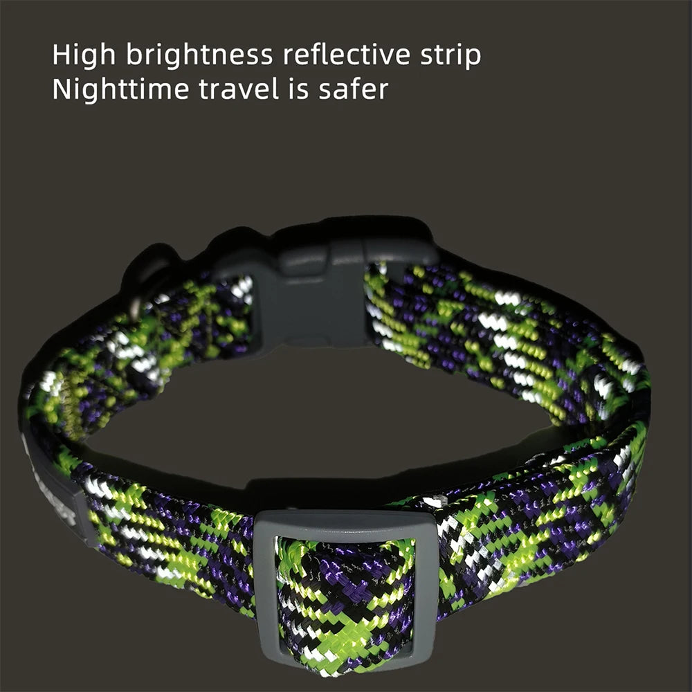 Adjustable Puppy Dogs Collar Medium Large For Dog Choker Ring Durable Reflective Nylon Pet Cat Collar Breathable Bulldog Harness
