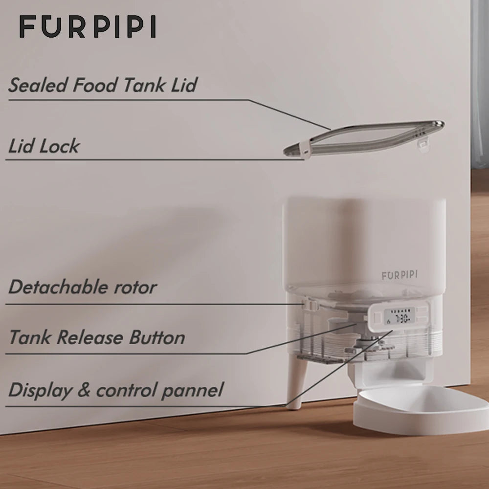 Automatic Feeder for Cats Dog Feeder Automatic fot Pet with Key Remote Control Keep Food Fresh Cat Dog Pet Feeder Bowls Furpipi